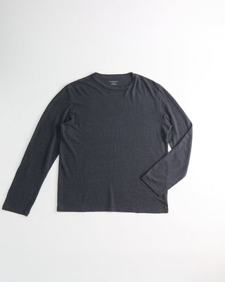 Phil Petter Long Sleeve Linen T Shirt / Charcoal 