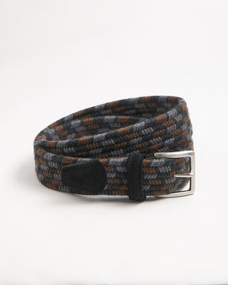 Andersons Braided Wool Multi Colour Stretch Belt Brown / Grey / Charcoal 899