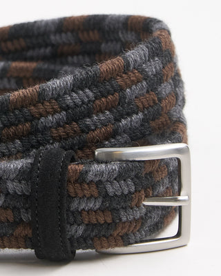 Andersons Braided Wool Multi Colour Stretch Belt Brown / Grey / Charcoal 900