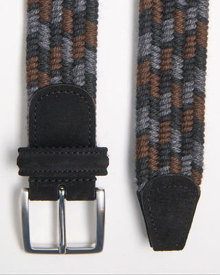 Andersons Braided Wool Multi Colour Stretch Belt Brown / Grey / Charcoal 902