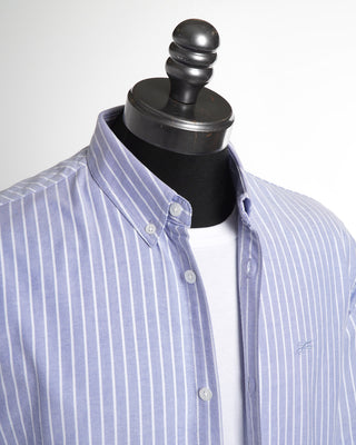 Denham Light Blue Stripe Rich Reg Oxford Shirt 