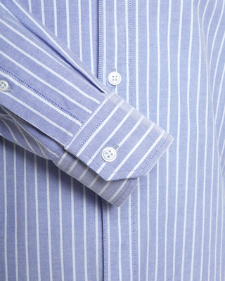 Denham Light Blue Rich Reg Oxford Stripe Shirt 