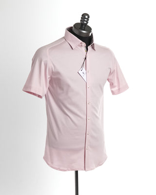 Desoto Pink Short Sleeve Contrast Trim Jersey Stretch Shirt