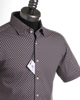 Desoto Short Sleeve Brown Mini Floral Print Jersey Shirt