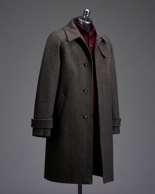 Eton Herringbone Wool Cashmere Raglan Coat 4653