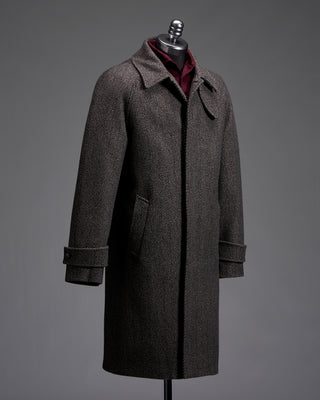Eton Herringbone Wool Cashmere Raglan Coat 4656