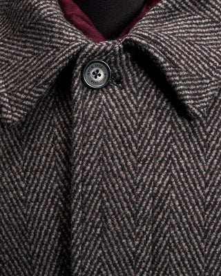 Eton Herringbone Wool Cashmere Raglan Coat 4659
