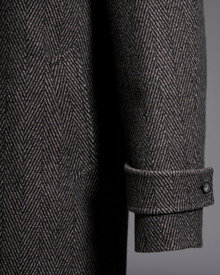 Eton Herringbone Wool Cashmere Raglan Coat 4661