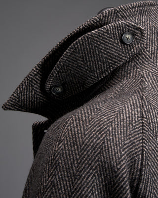 Eton Herringbone Wool Cashmere Raglan Coat 4663