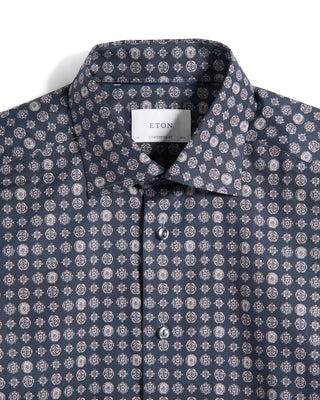 Eton Geometric Signature Twill Contemporary Shirt 7 11482