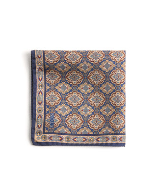 Eton Medallion Dyed Silk Twill Pocket Square 104