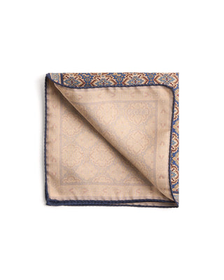 Eton Medallion Dyed Silk Twill Pocket Square 105