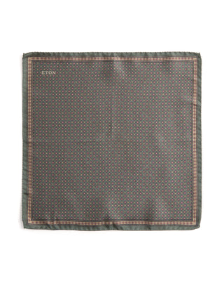 Eton Micro Floral Dyed Silk Twill Pocket Square 124