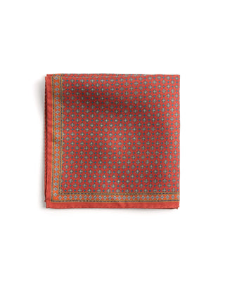 Eton Micro Floral Dyed Silk Twill Pocket Square 129