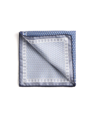 Eton Geometric Silk Twill Pocket Square 144