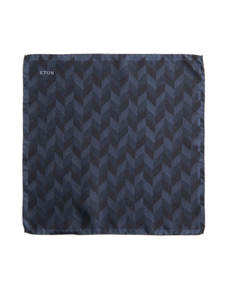 Eton Chevron Silk Twill Pocket Square 077