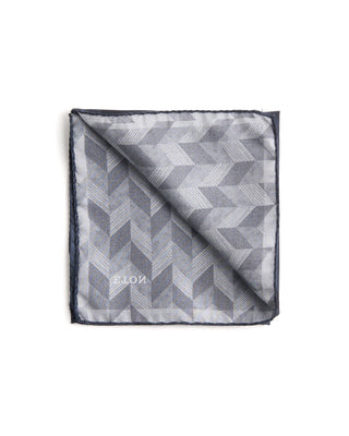 Eton Chevron Silk Twill Pocket Square 081