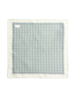Eton Geometric Silk Oxford Pocket Square 055