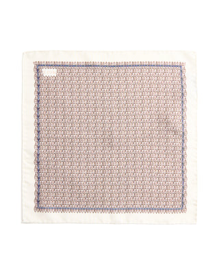 Eton Geometric Silk Oxford Pocket Square 052