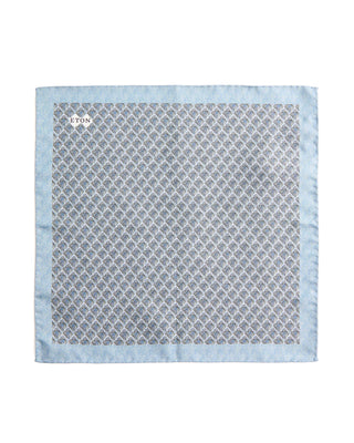 Eton Geometric Silk Oxford Pocket Square 042