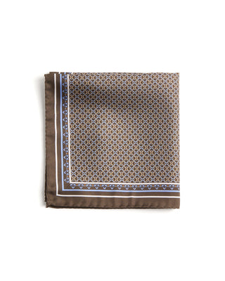 Eton Geometric Silk Twill Pocket Square 151