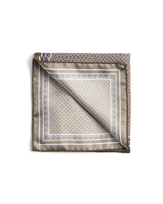 Eton Geometric Silk Twill Pocket Square 153