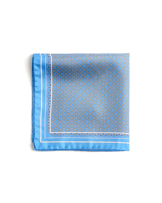 Eton Geometric Silk Twill Pocket Square 050