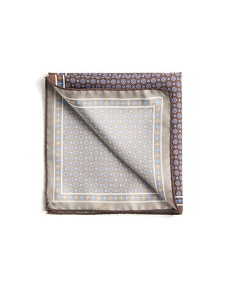 Eton Floral Silk Twill Pocket Square 140