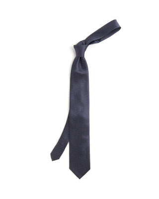 Eton Herringbone Woven Silk Tie 200