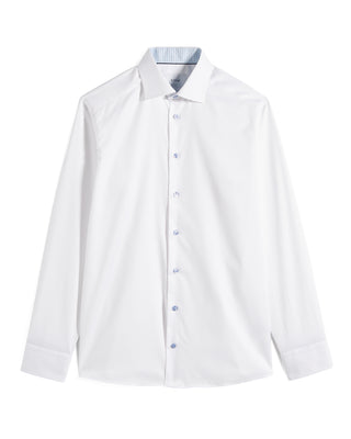 Eton Geometric Effect Signature Twill Slim Shirt in White