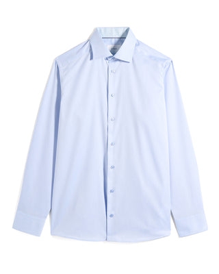 Eton Geometric Effect Signature Twill Slim Shirt in Light Blue