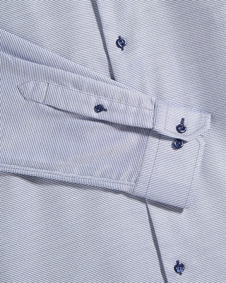 Eton Semi Solid Twill Contemporary Shirt in Blue, view 4