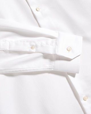 Eton Herringbone Signature Twill Slim Shirt in White, view 4