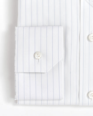 Eton White Blue Fine Stripe Slim Shirt