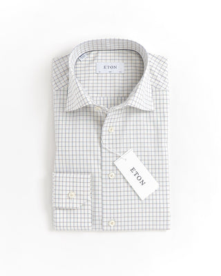 Eton 3 Colour Check Twill Slim Shirt 