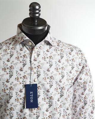 Eton Floral Print Contemporary Cotton Lyocell Shirt