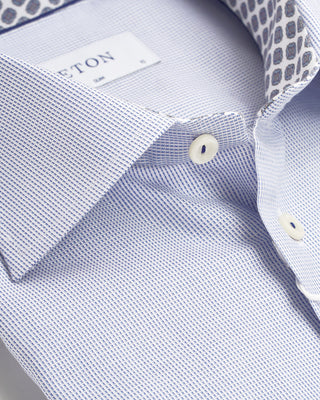 Eton Blue Cotton-Tencel Slim Shirt 