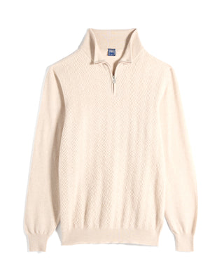 Fedeli Arrow Herringbone Half Zip Sweater 2237