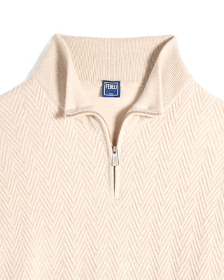 Fedeli Arrow Herringbone Half Zip Sweater 2238