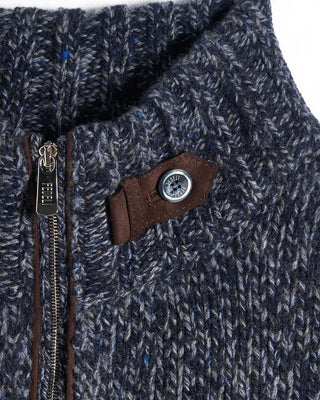 Fedeli Cork Aran Half Zip Sweater 2185