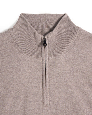 Ferrante Solid Extrafine Merino Wool 12 Gauge Quarter Zip Sweater 756