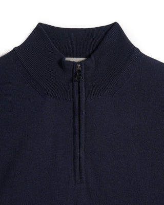 Ferrante Solid Extrafine Merino Wool 12 Gauge Quarter Zip Sweater 772