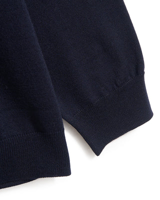 Ferrante Solid Extrafine Merino Wool 12 Gauge Quarter Zip Sweater 773
