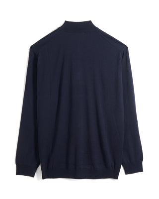 Ferrante Solid Extrafine Merino Wool 12 Gauge Quarter Zip Sweater 778