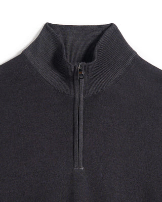 Ferrante Frosted Extrafine Merino Wool 12 Gauge Quarter Zip Sweater 723