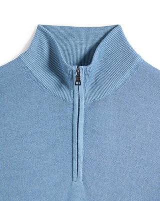 Ferrante Frosted Extrafine Merino Wool 12 Gauge Quarter Zip Sweater 782