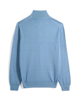 Ferrante Frosted Extrafine Merino Wool 12 Gauge Quarter Zip Sweater 787