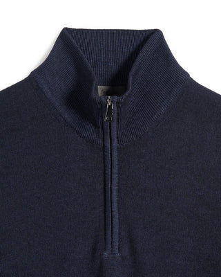 Ferrante Frosted Extrafine Merino Wool 12 Gauge Quarter Zip Sweater 736