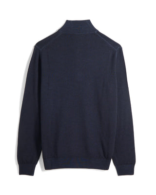Ferrante Frosted Extrafine Merino Wool 12 Gauge Quarter Zip Sweater 741