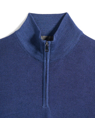Ferrante Frosted Extrafine Merino Wool 12 Gauge Quarter Zip Sweater 747